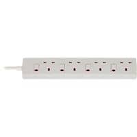 brennenstuhl 4-Way Extension Lead UK with Neon Indicator and 4 Switches 2m White