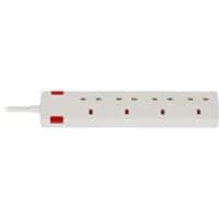 brennenstuhl 4-Way Extension Lead UK with Neon Indicator 2m White