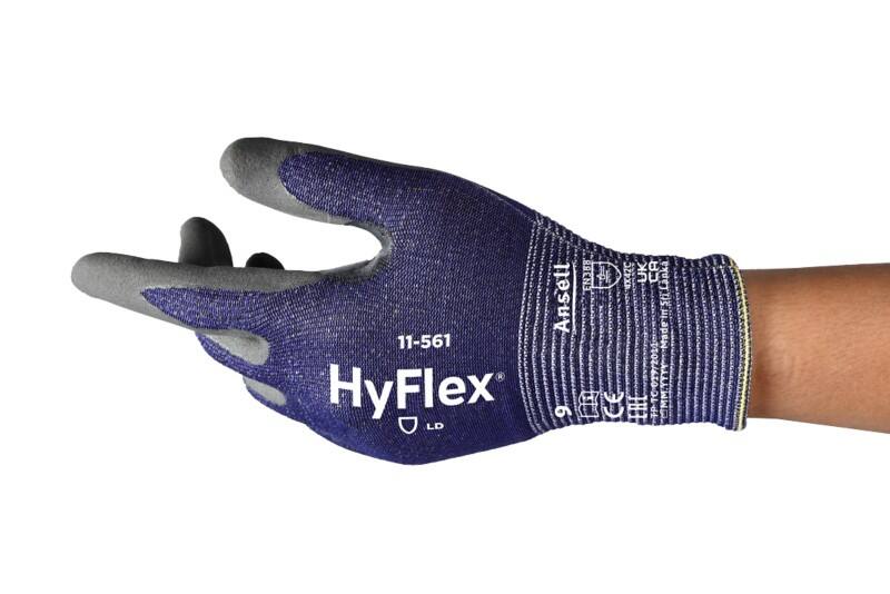 Ansell HyFlex Cut Resistant Non-Disposable Handling Gloves Nitrile Size 7 Dark Blue 12 Pairs