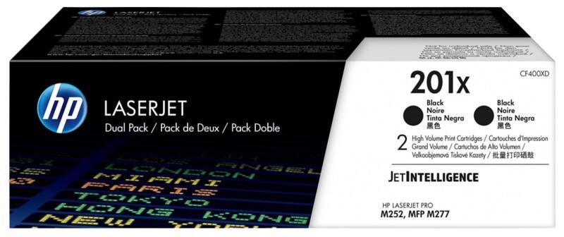 HP 201X Original Toner Cartridge CF400XD Black Pack of 2
