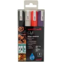 uni-ball Chalk Marker PWE-5M HALLOWEEN Bullet 2.5 mm Orange, Violet, Black, White Pack of 4