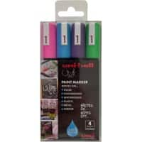 uni-ball Chalk Marker PWE-5M PARTY Bullet 2.5 mm Green, Pink, Violet, Blue Pack of 4