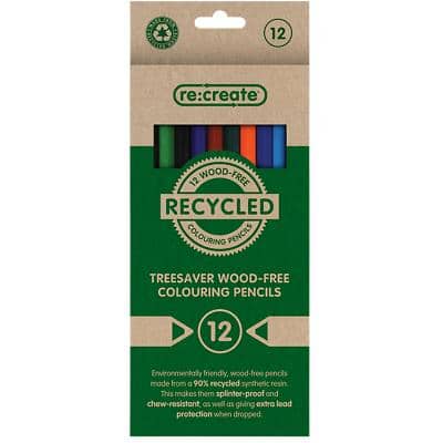 re:create Colouring Pencils Assorted TREE12COL Pack of 12