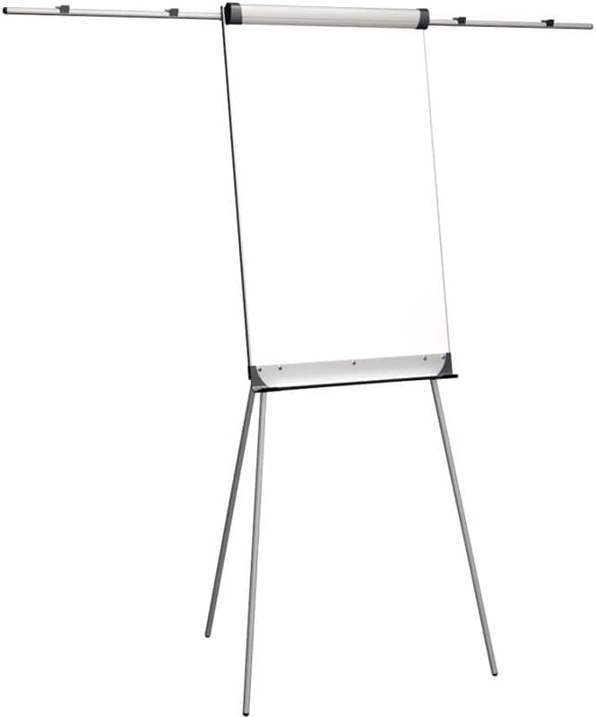 A1 Silver/White Flipchart, Aluminum/Plastic/Steel