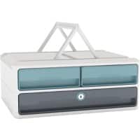 CEP Moov Up Drawer System PS (Polystyrene) Mint, White 3 Drawers 37 x 27.5 x 14.6 cm