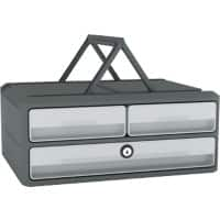 CEP Moov Up Drawer System Plastic Dark Grey, Light Grey 3 Drawers 37 x 27.5 x 14.6 cm