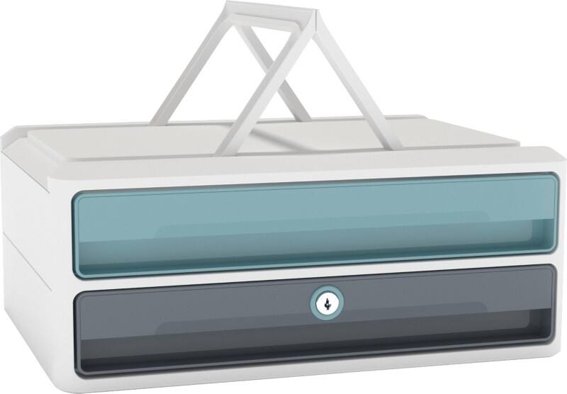 CEP Moov Up Drawer System PS (Polystyrene) Mint, White 2 Drawers 37 x 27.5 x 14.6 cm
