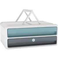 CEP Moov Up Drawer System PS (Polystyrene) Mint, White 2 Drawers 37 x 27.5 x 14.6 cm