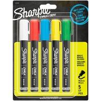 Sharpie 2157733 Chalk Markers Assorted Medium Bullet Pack of 5