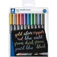 STAEDTLER Metallic Brush Marker ‎8321 TB10 Non-Permanent 1-6 mm Assorted Colours pack of 10