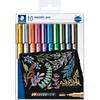 STAEDTLER Design Journey, calligraphy 8323 Marker pen with Fibre-tip Medium Bullet 1-2 mm Non-refillable Assorted Colours Pack of 10
