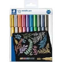 STAEDTLER Design Journey, calligraphy 8323 Marker pen with Fibre-tip Medium Bullet 1-2 mm Non-refillable Assorted Colours Pack of 10