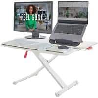 Leitz Ergo Cosy Ergonomic Height Adjustable Standing Desk Converter 6532 With Sliding Tray ABS/Steel 800 x 72-380 x 420 mm Grey