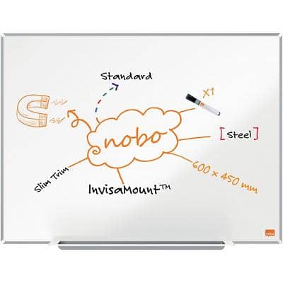 Nobo Impression Pro Whiteboard 1915401 Wall Mounted Magnetic Lacquered Steel 60 x 45 cm Slim Frame