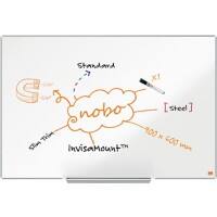 Nobo Impression Pro Wall Mountable Magnetic Whiteboard 1915402 Lacquered Steel Slim Aluminium Frame InvisaMount Mounting System 900 x 600 mm White