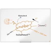Nobo Impression Pro Wall Mountable Magnetic Whiteboard 1915397 Enamel Slim Aluminium Frame InvisaMount Mounting System 1500 x 1000 mm White