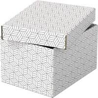Esselte Home Storage and Gift Box 628280 Small 100% Recycled Cardboard White 200 x 255 x 150 mm Pack of 3