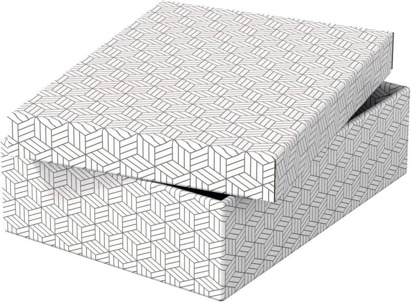 Esselte Home Storage and Gift Box 628284 Medium Flat 100% Recycled Cardboard White 265 x 360 x 100 mm Pack of 3