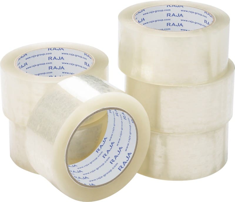 RAJA Packaging Tape Transparent PP (Polypropylene) 48 mm (W) x 66 m (L) Pack of 6