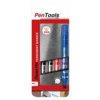 Pentel N60 Permanent Marker Medium Chisel 3.9 - 5.7 mm Assorted Pack of 4