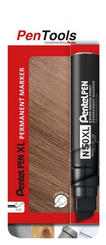 Pentel N50XL Permanent Marker Broad Chisel 17 - 19 mm Black Non Refillable
