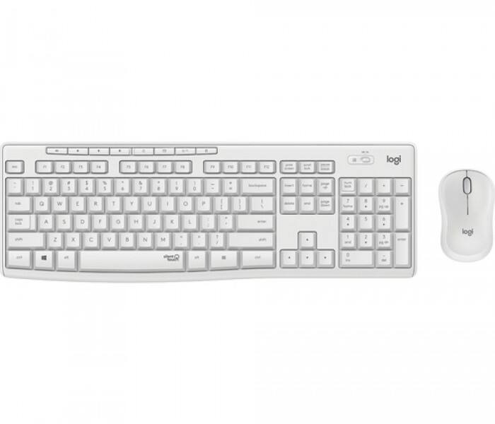 Logitech Set Keyboard And Mouse Wireless QWERTY White MK295 White
