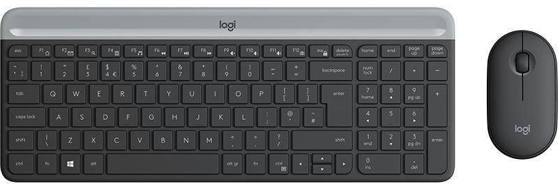 Logitech Keyboard and Mouse Wireless QWERTY Graphite MK470