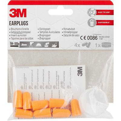 3M Ear Plugs Orange Pack of 4