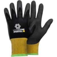 TEGERA Infinity Non-Disposable Handling Gloves Nitrile Foam Size 10 Black, Yellow 6 Pairs