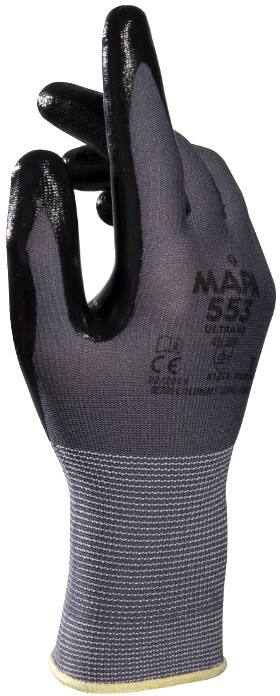 Mapa Professional Ultrane 553 Non-Disposable Handling Gloves Nitrile Size 8 Grey