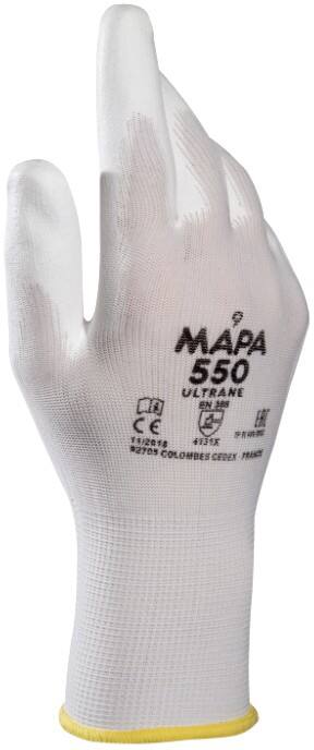 Mapa Professional Ultrane 550 Non-Disposable Handling Gloves PP (Polypropylene) Size 8 White