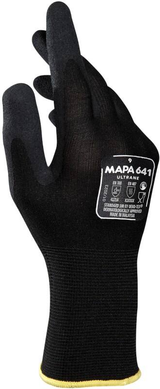 Mapa Professional Ultrane 641 Handling Gloves Nitrile Non-Powdered Extra Large (XL) Black 2 Gloves 