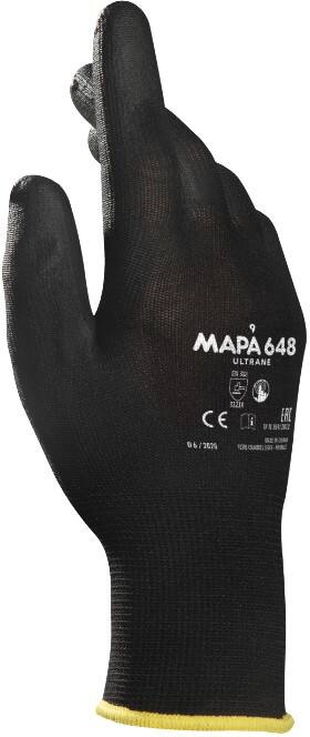 Mapa Professional Ultrane 648 Handling Gloves PP (Polypropylene) Non-Powdered Size 5 Black 2 Gloves 