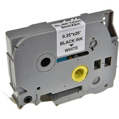 P-touch Label Tape Compatible Brother TZe-221 5BRT221-WT Adhesive Black on White 9 mm x 8 m
