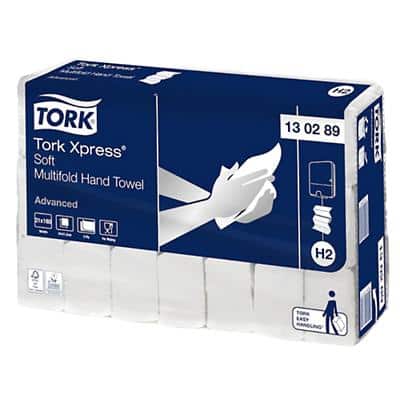 Tork Advanced Hand Towel H2 M-fold White 2 Ply Pack of 21 of 180 Sheets