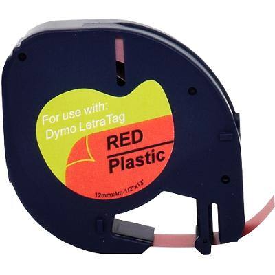 LT Labelling Tape Compatible DYMO 91223 5D91223-WT Adhesive Red 12 mm x 4 m
