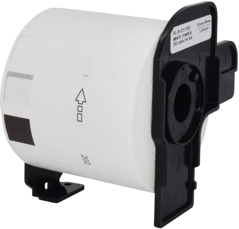 QL Label Roll Compatible Brother DK-11202 5BR11202 adhesive Black on White 62 x 100 mm 300 Labels