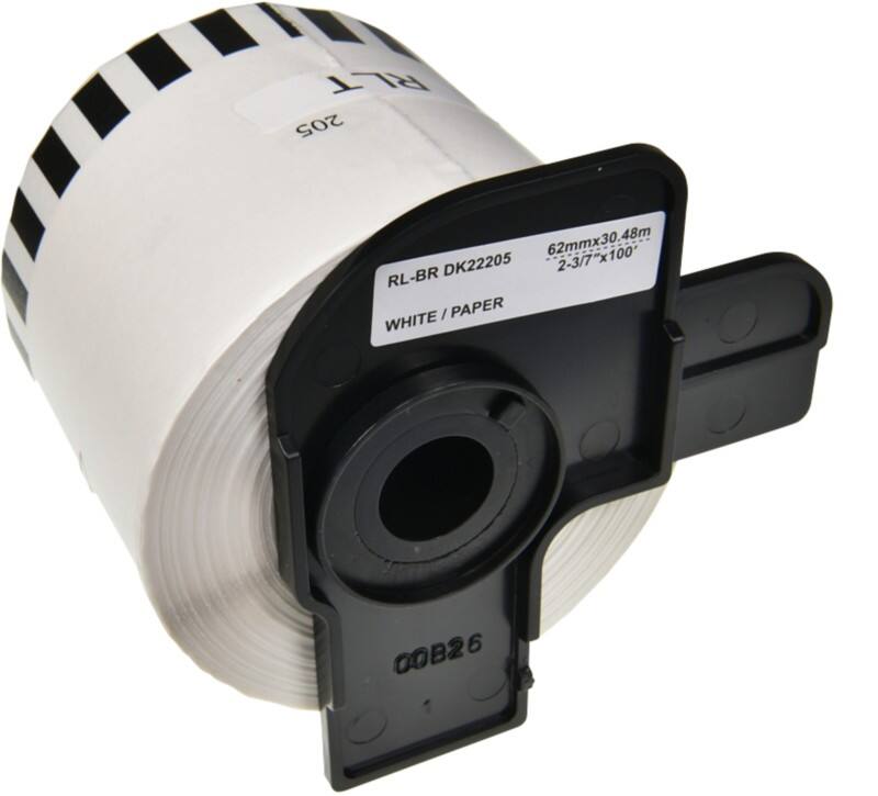 QL Label Roll Compatible Brother DK-22205 5BR22205-WT Adhesive Black on White 96 x 91 mm