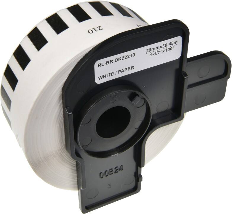 QL Label Roll Compatible Brother DK-22210 5BR22210 Adhesive Black on White 96 x 91 mm