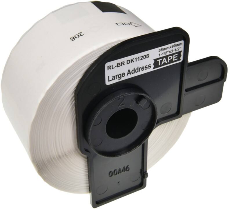 QL Label Roll Compatible Brother DK-11208 5D11208-WT Adhesive Black on White 100 x 91 mm 400 Labels