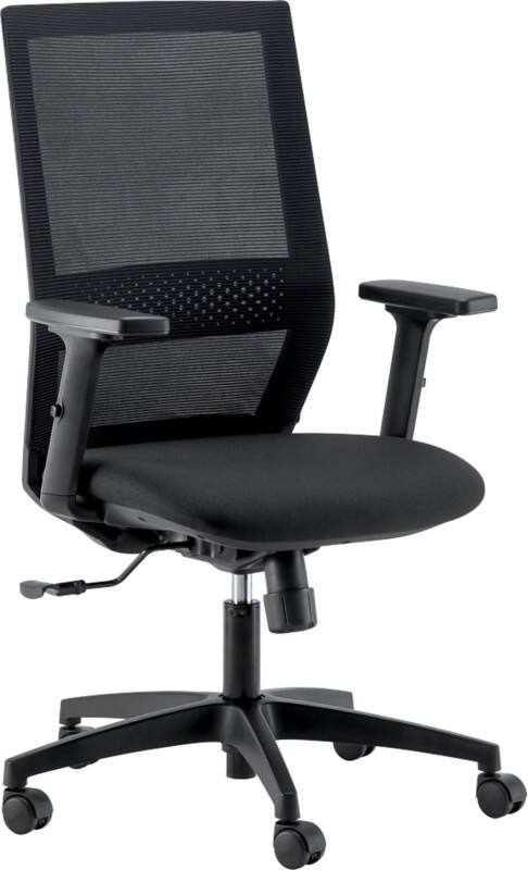 Viking Realspace Theo Office Chair Synchro Tilt Mesh 3D Armrest Height-Adjustable Seat Black 120 kg