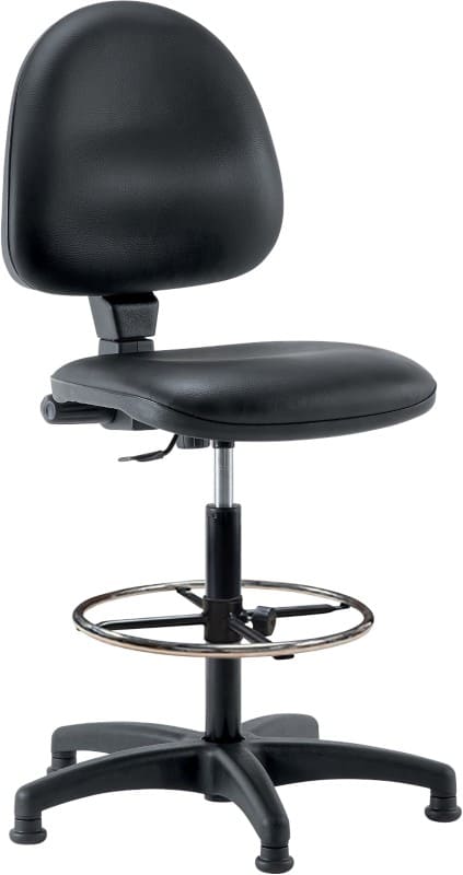 BE130 Draughtsman Chair Faux Leather Without armrest Black 110 kg MOD.111 640 x 640 x 1,330 mm