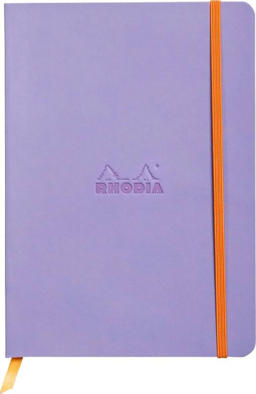 Rhodia Notebook 117409C A5 Ruled Glued Side Bound Faux Leather Soft Cover Iris 160 Pages 80 Sheets