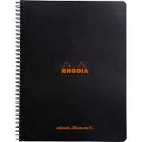 Rhodia Notebook 193039C A4+ Dotted Spiral Bound Side Bound Laminated Cardboard Soft Cover Black Perforated 160 Pages
