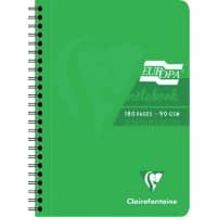 Europa Notebook 5810Z A5 Ruled Spiral Bound Side Bound Cardboard Hardback Green Perforated 180 Pages