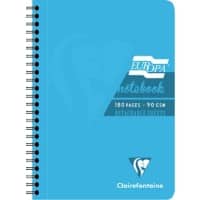 Europa Notebook 5812Z A5 Ruled Spiral Bound Side Bound Cardboard Hardback Blue Perforated 180 Pages