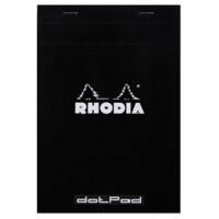 Rhodia Notepad 16559C A5 Dotted Stapled Top Bound Cardboard Soft Cover Black Perforated 160 Pages