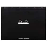 Rhodia Notepad 38559C A3+ Dotted Stapled Top Bound Cardboard Soft Cover Black Perforated 160 Pages