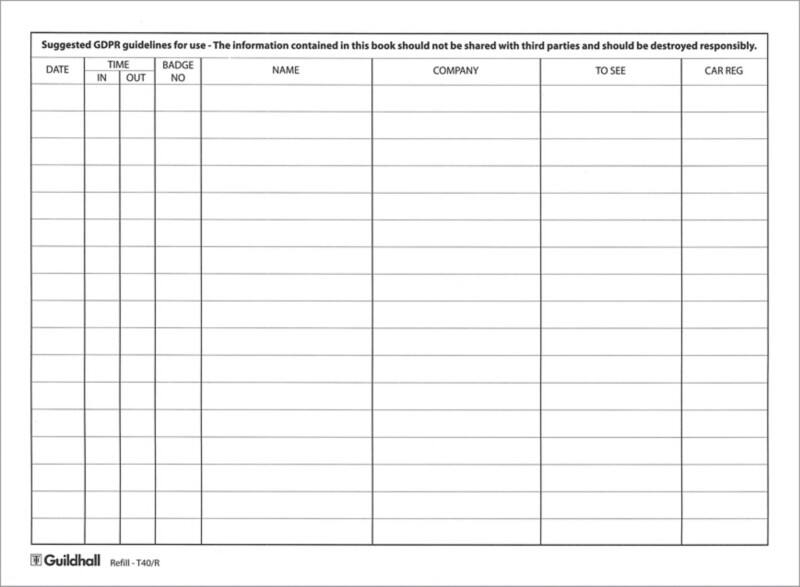 Guildhall Visitors Book Black 100 Pages T40Z