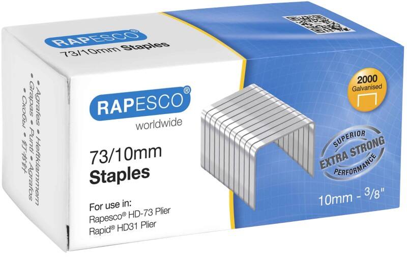 Rapesco Extra Strong Staples 73/10 1260 Steel Silver Pack of 2000